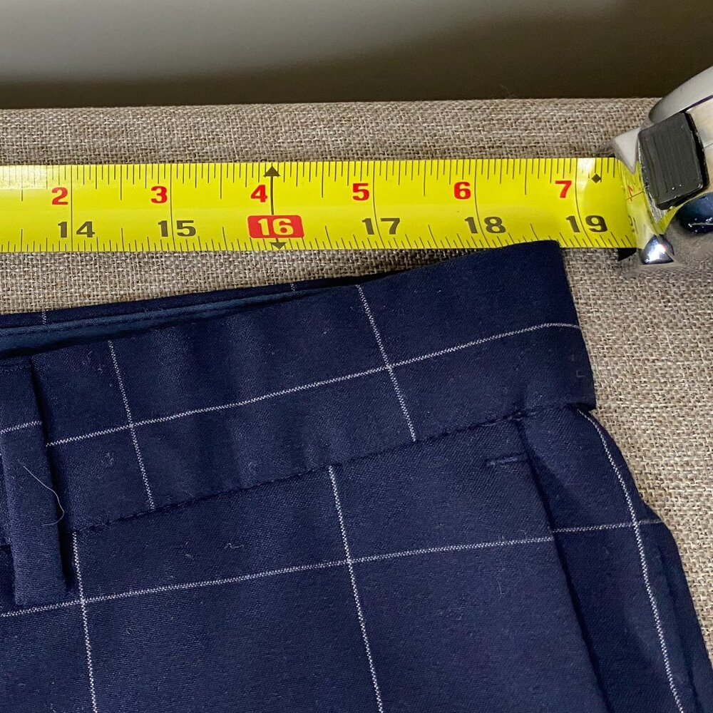 H&M SLIM FIT Dress Pants Men's 38 Mid Rise Blue Check Business Office - Picture 9 of 13